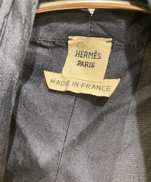 HERMES（エルメス）HERMES (エルメス) ボウタイノースリーブブラウス ネイビー サイズ:34の古着・服飾アイテム