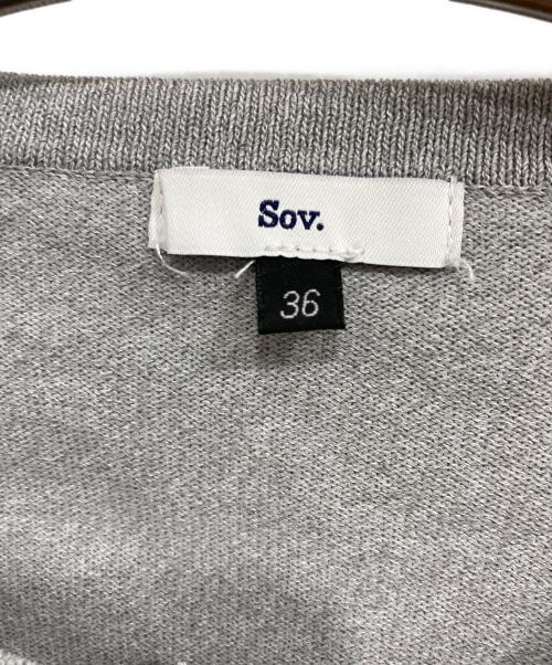 Sov.（ソブ）Sov. (ソブ) フラワーフェルトビジューカーディガン グレー サイズ:36の古着・服飾アイテム