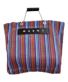 MARNI（マルニ）の古着「フラワーカフェトートバッグ」｜ブラウン×ブルー