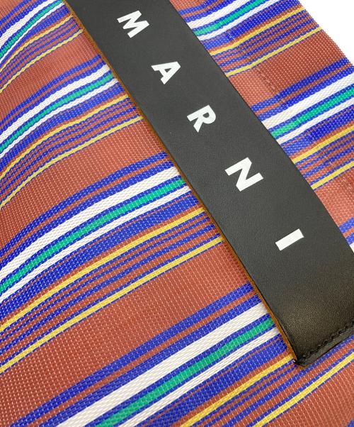 MARNI（マルニ）MARNI (マルニ) フラワーカフェトートバッグ ブラウン×ブルーの古着・服飾アイテム