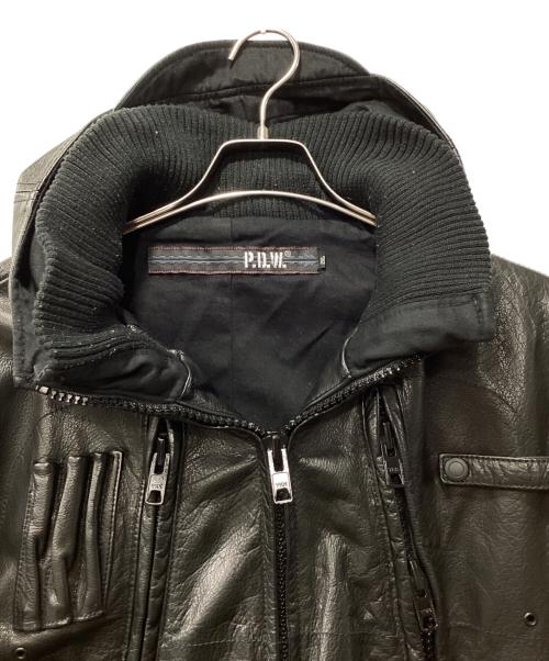 AVIREX P.D.W（アヴィレックスピーディーダブリュー）AVIREX P.D.W (アヴィレックスピーディーダブリュー) FACE MASK LEATHER JACKET ブラック サイズ:2XLの古着・服飾アイテム