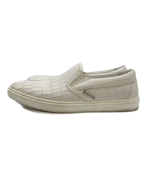 JIMMY CHOO（ジミーチュウ）JIMMY CHOO (ジミーチュウ) 型押しスリッポン ホワイト サイズ:43の古着・服飾アイテム