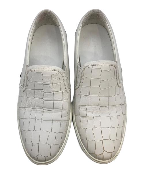 JIMMY CHOO（ジミーチュウ）JIMMY CHOO (ジミーチュウ) 型押しスリッポン ホワイト サイズ:43の古着・服飾アイテム