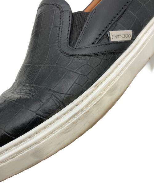 JIMMY CHOO（ジミーチュウ）JIMMY CHOO (ジミーチュウ) 型押しスリッポン ブラック サイズ:43の古着・服飾アイテム