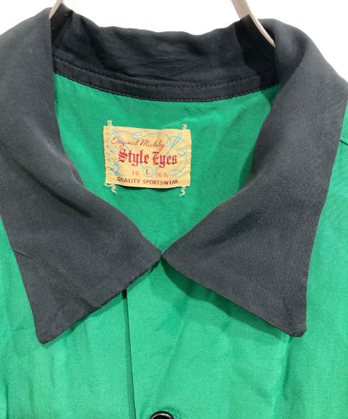 STYLE EYES（スタイルアイズ）STYLE EYES (スタイルアイズ) パイピングボーリングシャツ グリーン サイズ:Ｌの古着・服飾アイテム
