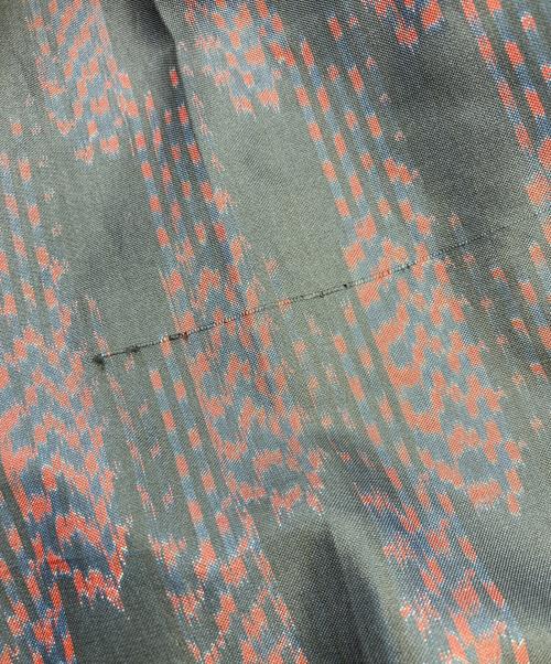 DRIES VAN NOTEN（ドリスヴァンノッテン）DRIES VAN NOTEN (ドリスヴァンノッテン) 総柄シルクパンツ ネイビー×レッド サイズ:48の古着・服飾アイテム