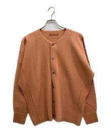 HOMME PLISSE ISSEY MIYAKE（オム プリッセ イッセイ ミヤケ）の古着「プリーツカーディガン」｜オレンジ
