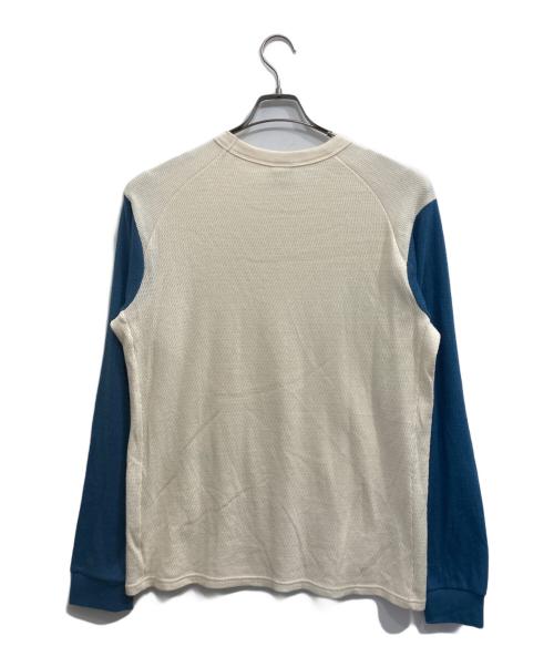 THE SUNNY（ザサニー）THE SUNNY (ザサニー) HACHINOSU THERMAL/サーマルカットソー ホワイト×ブルー サイズ:Mの古着・服飾アイテム