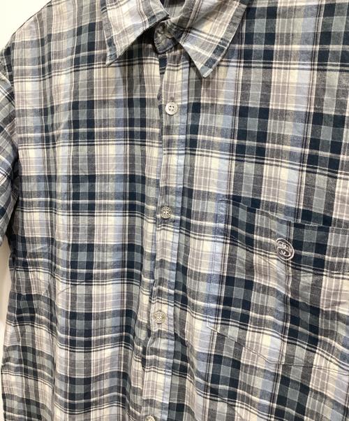 stussy（ステューシー）stussy (ステューシー) S/S チェックシャツ ブルー×グレー サイズ:Lの古着・服飾アイテム