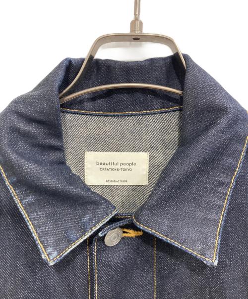 beautiful people（ビューティフルピープル）beautiful people (ビューティフルピープル) selvedge denim big blouson/セルヴィッチデニムビッグブルゾン インディゴ サイズ:38の古着・服飾アイテム