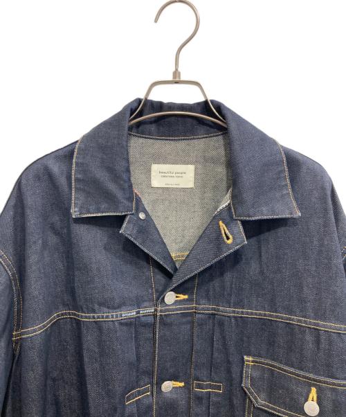 beautiful people（ビューティフルピープル）beautiful people (ビューティフルピープル) selvedge denim big blouson/セルヴィッチデニムビッグブルゾン インディゴ サイズ:38の古着・服飾アイテム