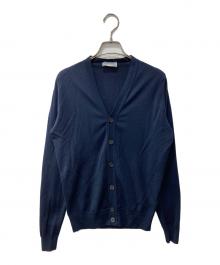 JOHN SMEDLEY（ジョンスメドレー）の古着「ウールカーディガン」｜ネイビー