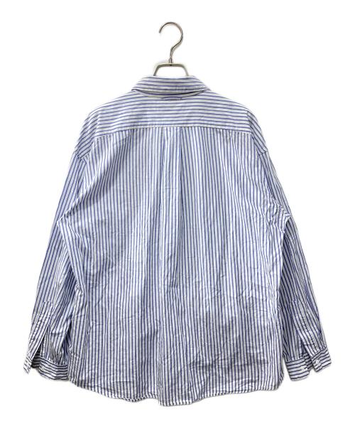 YAECA（ヤエカ）YAECA (ヤエカ) コンフォート ストライプシャツ ブルー×ホワイト サイズ:Sの古着・服飾アイテム