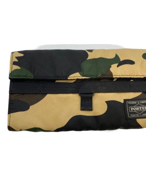 PORTER（ポーター）PORTER (ポーター) A BATHING APE (アベイシングエイプ) Nylon camouflage long wallet/ナイロン　カモフラージュ　ロングウォレット ブラウンの古着・服飾アイテム