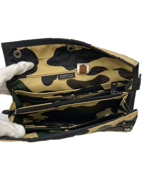 PORTER（ポーター）PORTER (ポーター) A BATHING APE (アベイシングエイプ) Nylon camouflage long wallet/ナイロン　カモフラージュ　ロングウォレット ブラウンの古着・服飾アイテム
