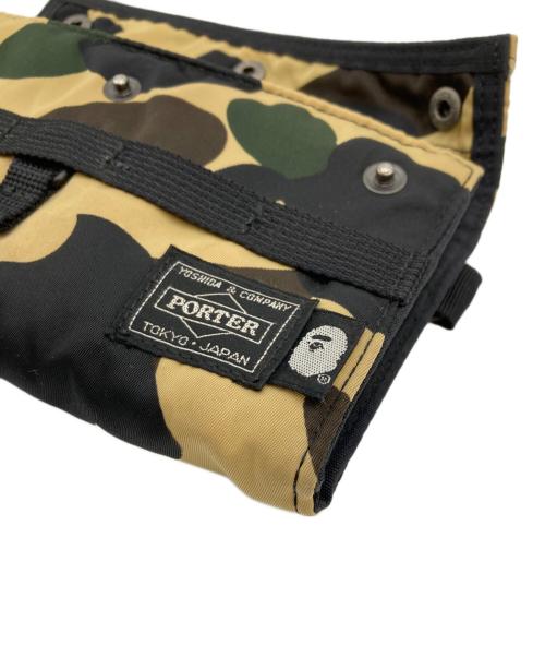 PORTER（ポーター）PORTER (ポーター) A BATHING APE (アベイシングエイプ) Nylon camouflage long wallet/ナイロン　カモフラージュ　ロングウォレット ブラウンの古着・服飾アイテム