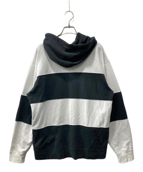 NIKE（ナイキ）NIKE (ナイキ) SUPREME (シュプリーム) Stripe Hooded Sweatshirt ブラック×ホワイト サイズ:Mの古着・服飾アイテム
