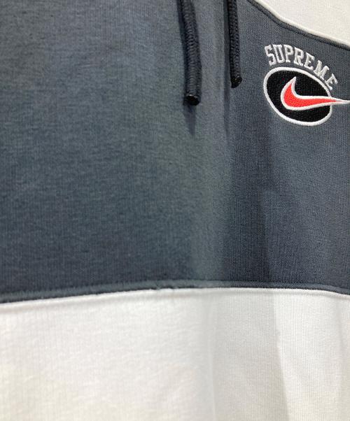 NIKE（ナイキ）NIKE (ナイキ) SUPREME (シュプリーム) Stripe Hooded Sweatshirt ブラック×ホワイト サイズ:Mの古着・服飾アイテム