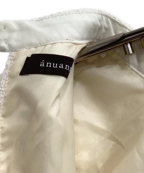 anuans（アニュアンス）anuans (アニュアンス) ツイードティアードワンピース ホワイト サイズ:Sの古着・服飾アイテム
