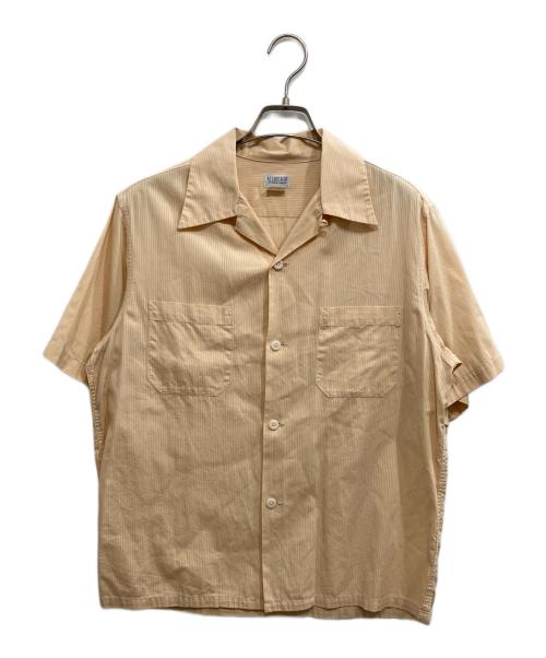 ATLAST & CO（アットラスト）ATLAST & CO (アットラスト) 半袖ストライプシャツ ベージュ サイズ:15 1/2の古着・服飾アイテム