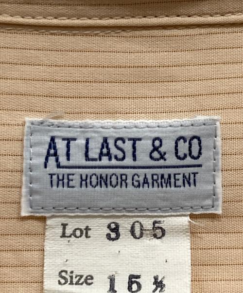 ATLAST & CO（アットラスト）ATLAST & CO (アットラスト) 半袖ストライプシャツ ベージュ サイズ:15 1/2の古着・服飾アイテム