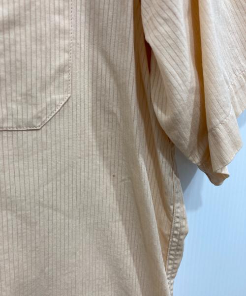 ATLAST & CO（アットラスト）ATLAST & CO (アットラスト) 半袖ストライプシャツ ベージュ サイズ:15 1/2の古着・服飾アイテム