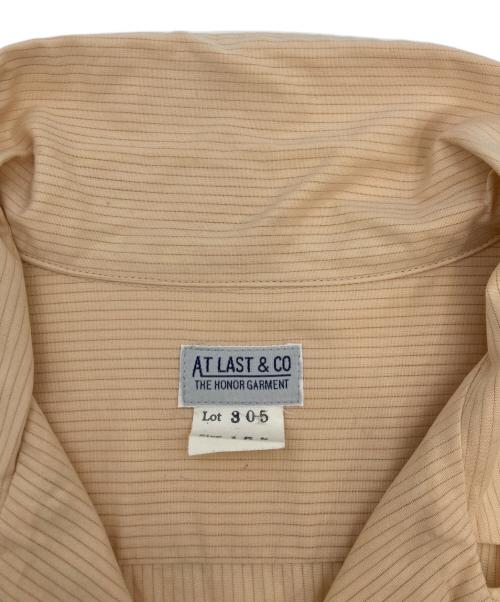 ATLAST & CO（アットラスト）ATLAST & CO (アットラスト) 半袖ストライプシャツ ベージュ サイズ:15 1/2の古着・服飾アイテム