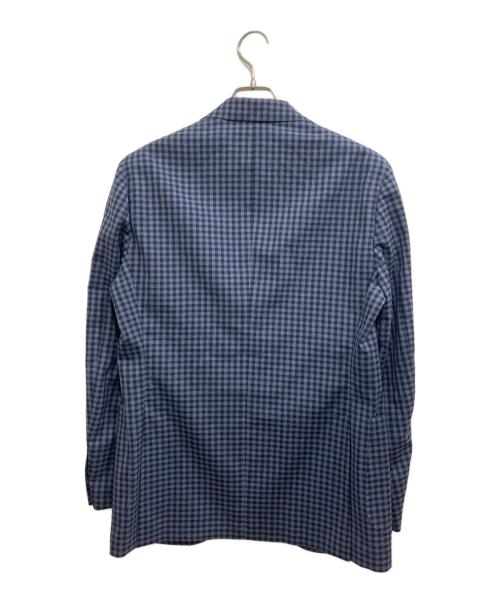 LARDINI（ラルディーニ）LARDINI (ラルディーニ) サマーウール ギンガムチェック 3Bジャケット ネイビー サイズ:48の古着・服飾アイテム