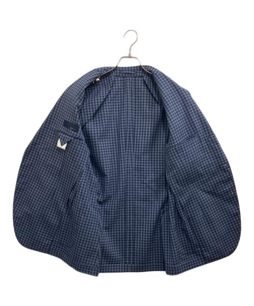 LARDINI（ラルディーニ）LARDINI (ラルディーニ) サマーウール ギンガムチェック 3Bジャケット ネイビー サイズ:48の古着・服飾アイテム