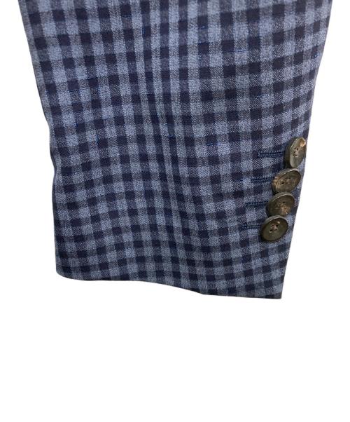 LARDINI（ラルディーニ）LARDINI (ラルディーニ) サマーウール ギンガムチェック 3Bジャケット ネイビー サイズ:48の古着・服飾アイテム