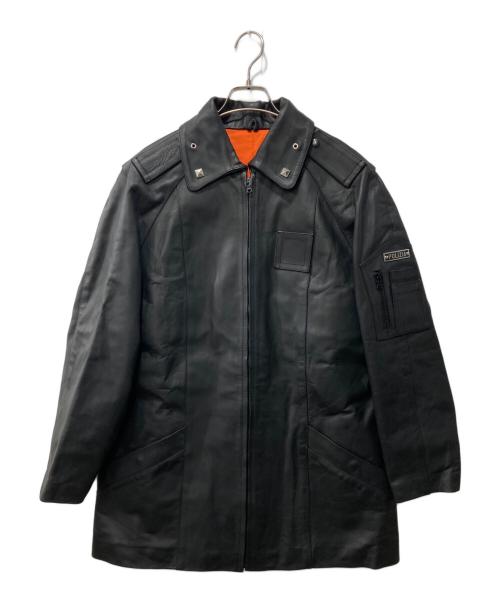 MARCO PIER GUIDI（マルコ・ピエール・グイディ）MARCO PIER GUIDI (マルコ・ピエール・グイディ) レザージャケット ブラック サイズ:3(44-46)の古着・服飾アイテム