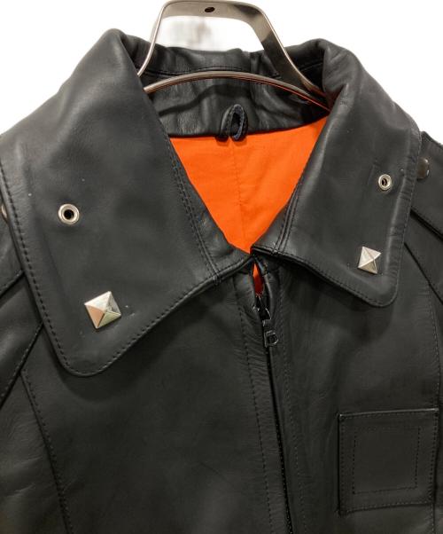 MARCO PIER GUIDI（マルコ・ピエール・グイディ）MARCO PIER GUIDI (マルコ・ピエール・グイディ) レザージャケット ブラック サイズ:3(44-46)の古着・服飾アイテム