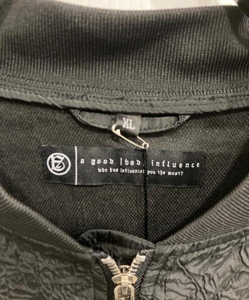a good bad influence（アグッドバッドインフルエンス）a good bad influence (アグッドバッドインフルエンス) WRINKLED MA-1 JACKET ブラック サイズ:XL 未使用品の古着・服飾アイテム