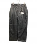 a good bad influenceアグッドバッドインフルエンス）の古着「BARREL LEG LEATHER PANTS/レザーパンツ」｜ブラック