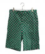 COMME des GARCONS HOMME PLUSコムデギャルソンオムプリュス）の古着「総柄ハーフパンツ」｜グリーン×グレー×ピンク