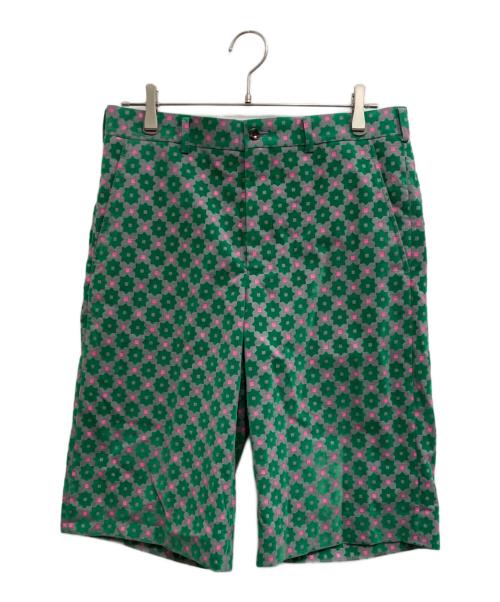 COMME des GARCONS HOMME PLUS（コムデギャルソンオムプリュス）COMME des GARCONS HOMME PLUS (コムデギャルソンオムプリュス) 総柄ハーフパンツ グリーン×グレー×ピンク サイズ:Mの古着・服飾アイテム