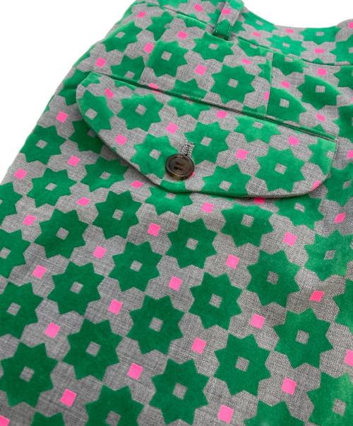 COMME des GARCONS HOMME PLUS（コムデギャルソンオムプリュス）COMME des GARCONS HOMME PLUS (コムデギャルソンオムプリュス) 総柄ハーフパンツ グリーン×グレー×ピンク サイズ:Mの古着・服飾アイテム