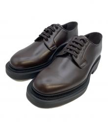 PRADA（プラダ）の古着「ブラッシュドレザー ダービーシューズ」｜ブラウン