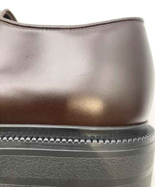 PRADA（プラダ）PRADA (プラダ) ブラッシュドレザー ダービーシューズ ブラウン サイズ:6 1/2の古着・服飾アイテム