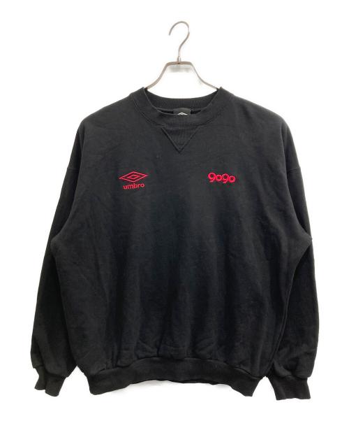 9090（9090）9090 (9090) UMBRO (アンブロ) Two Logo Crewneck Sweat ブラック サイズ:Lの古着・服飾アイテム