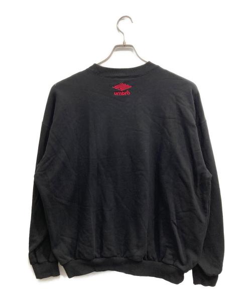 9090（9090）9090 (9090) UMBRO (アンブロ) Two Logo Crewneck Sweat ブラック サイズ:Lの古着・服飾アイテム
