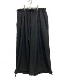 GROUND Y（グラウンドワイ）の古着「POLYESTER/TRIACETATE CREPE de CHINE BALLOON PANTS / バルーンパンツ」｜ブラック
