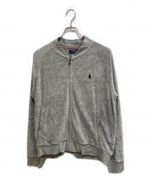 POLO RALPH LAUREN（ポロ・ラルフローレン）の古着「ベロアジップアップジャケット」｜グレー