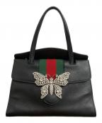 GUCCIグッチ）の古着「トーテムバタフライビジュー 2WAYバッグ」｜ブラック