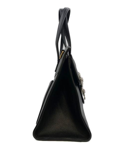 GUCCI（グッチ）GUCCI (グッチ) トーテムバタフライビジュー 2WAYバッグ ブラックの古着・服飾アイテム