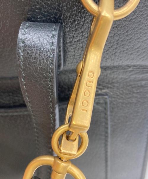 GUCCI（グッチ）GUCCI (グッチ) トーテムバタフライビジュー 2WAYバッグ ブラックの古着・服飾アイテム