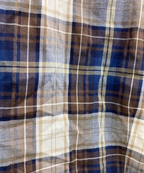 Vivienne Westwood（ヴィヴィアンウエストウッド）Vivienne Westwood (ヴィヴィアンウエストウッド) 変形襟チェックシャツ ネイビー サイズ:48の古着・服飾アイテム