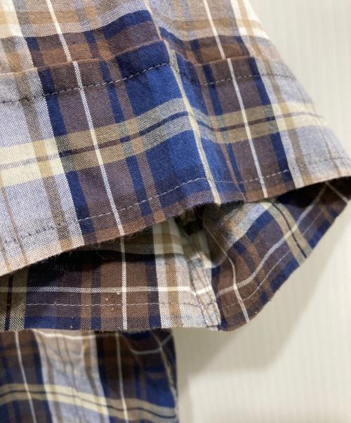 Vivienne Westwood（ヴィヴィアンウエストウッド）Vivienne Westwood (ヴィヴィアンウエストウッド) 変形襟チェックシャツ ネイビー サイズ:48の古着・服飾アイテム