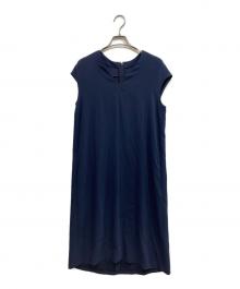 saqui（サキ）の古着「v-neck back gathered dress」｜ネイビー