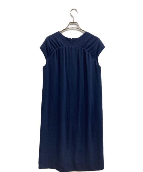 saqui（サキ）saqui (サキ) v-neck back gathered dress ネイビー サイズ:34の古着・服飾アイテム